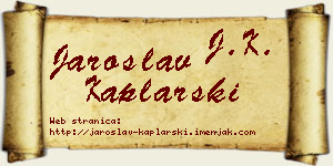 Jaroslav Kaplarski vizit kartica